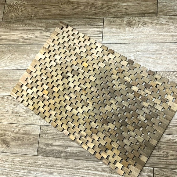Bed Bath & Beyond Bath Acacia Wood Bath Mat 3 X Poshmark